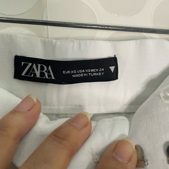 Zara women's shorts white, viscose cotton linen. Size XS - Picture 17 of 17